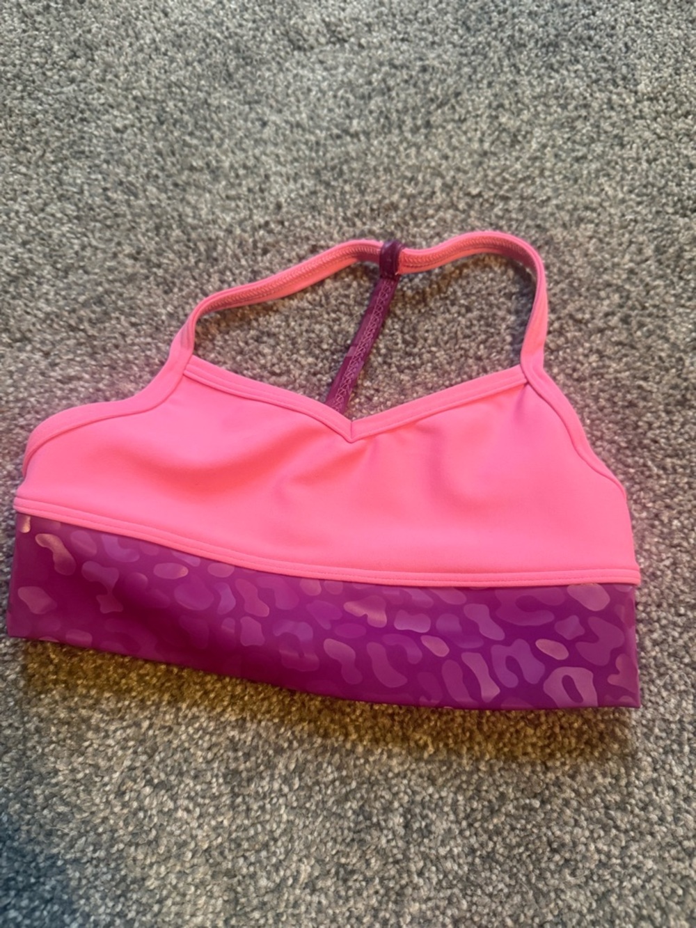 FIVE the label pink & purple cheetah print dance top